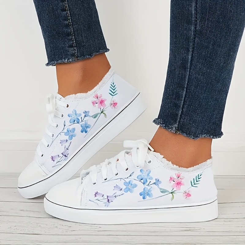 TEMU Women's Floral Breathable Running Shoes - Lightweight Casual Sneakers With & Stability, Fabric Upper & Rubber Sole For Walking, Casual Attire