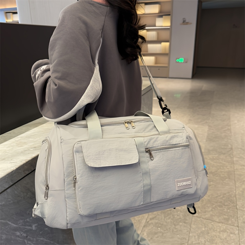 Bolsa de viaje de tres en uno 2025, Bolsa de equipaje, Separación seca y húmeda multifuncional de gran capacidad para viajes cortos, Bolsa de yoga, Puede ser atada a la maleta, Almacenamiento plegable, Compartimiento independiente para zapatos, Mochila transversal