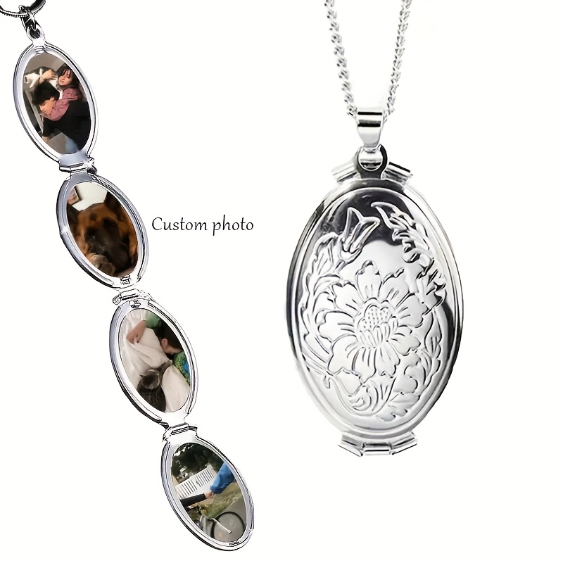 Personalized Oval Photo Pendant Necklaces, Trendy Small Box Necklaces, Perfect Gifts For And Christmas, Keepsake Photo Necklaces