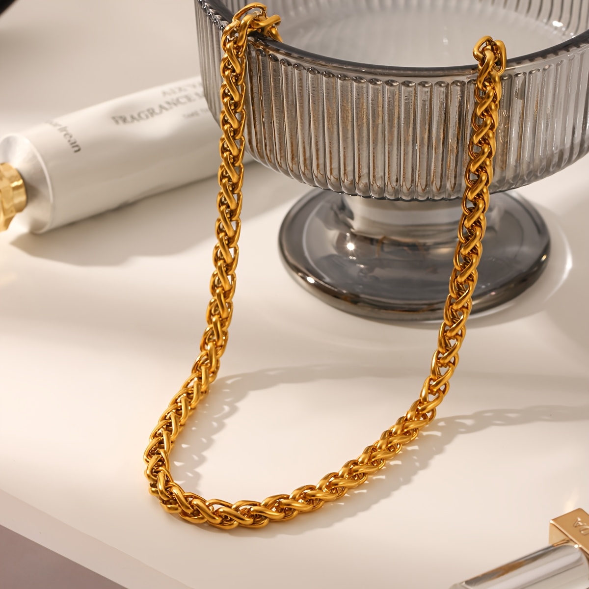 Avant-Garde Unisex Stainless Steel 5mm Keel Chain Necklace