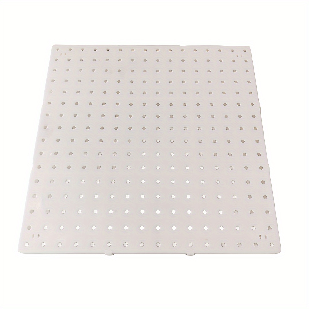 Image of A 40cm X 40cm Large Plastic Pegboard With 1-inch Hole , Wall-mountable Or , Storage Shelf For Bathroom, Garage, Kitchen, Storage Room, Wall-mounted Decorative Organizer For Garage, Garage Storage Rack
