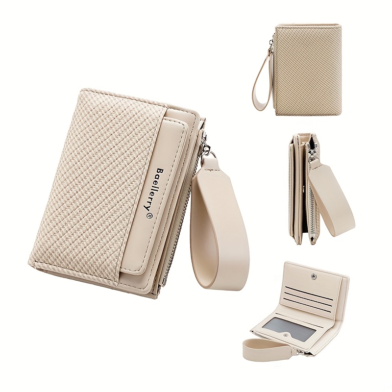 Image of 1pc Baellerry New Women's Fashion Short Wallet, Style Wristlet Coin Purse With Multiple Card Slots, Zippered For Daily , Birthday Gift