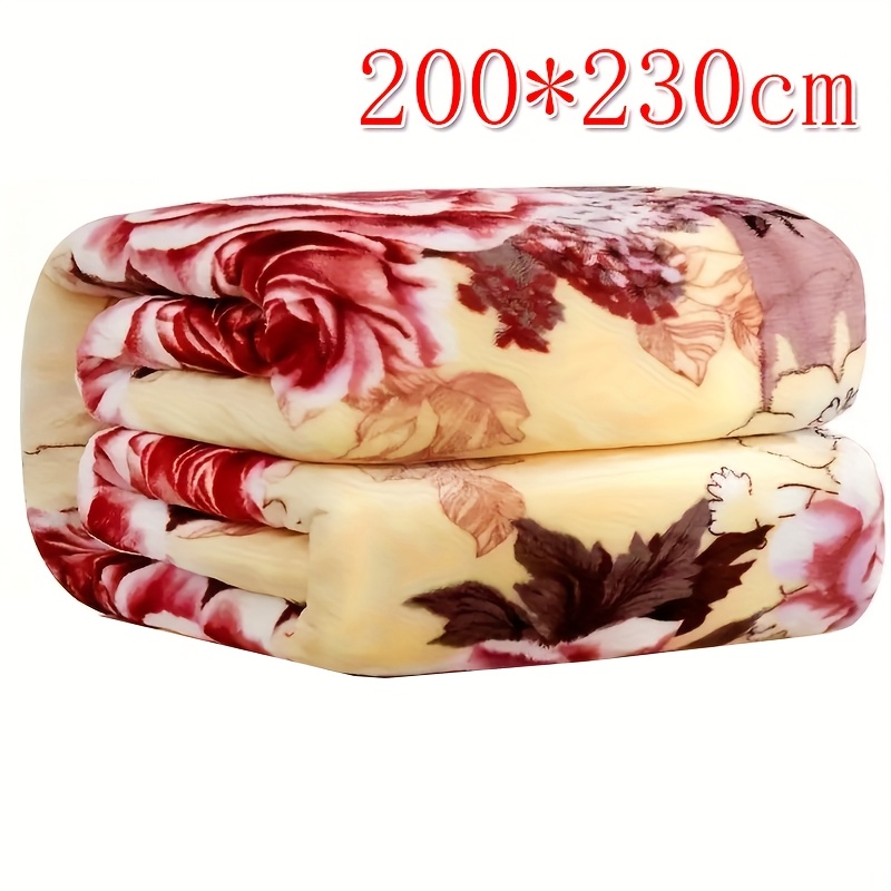 TEMU Cozy Summer Nap Blanket With Floral Pattern - Soft, Comfortable, Non-padded, No Shedding, Light And Yellow Flowers Design, Ideal For Home Decor,