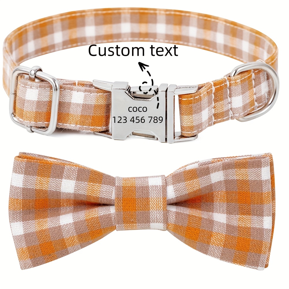 Buckle Dog Collar with British Plaid Design, Customizable