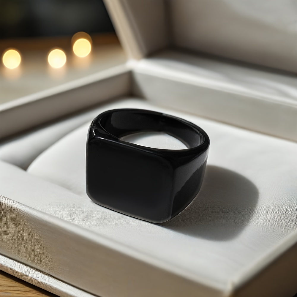 Men's Retro Minimalist 316 Stainless Steel Square Ring