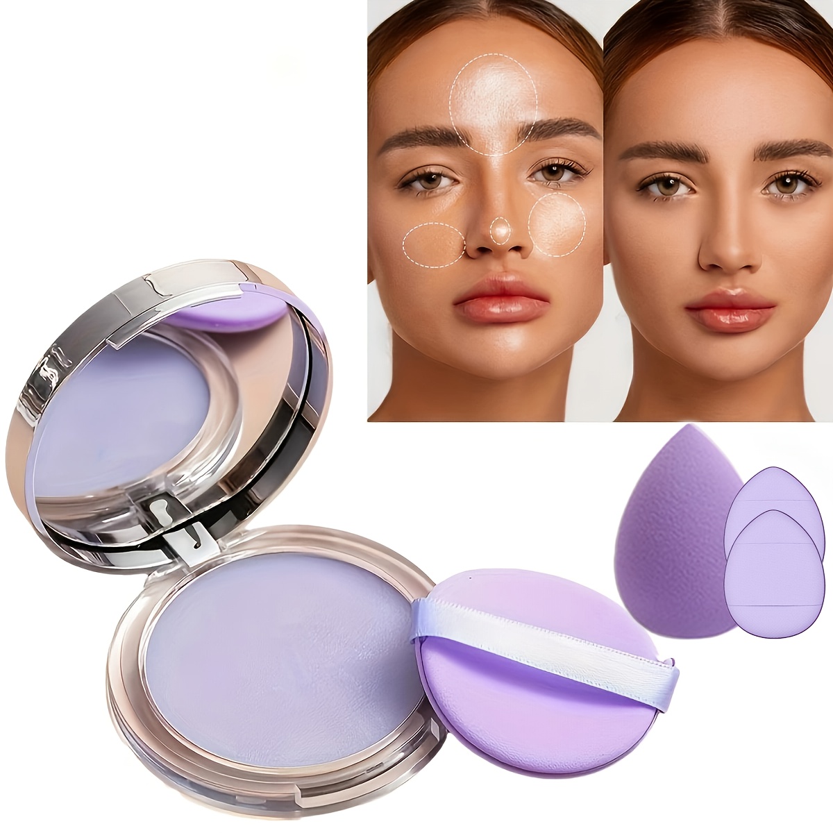 Magic Makeup Setting Powder | Powder-free Formula | Control Waterproof Long-lasting | Matte Soft End | Dual Use As Primer & Setting Powder
