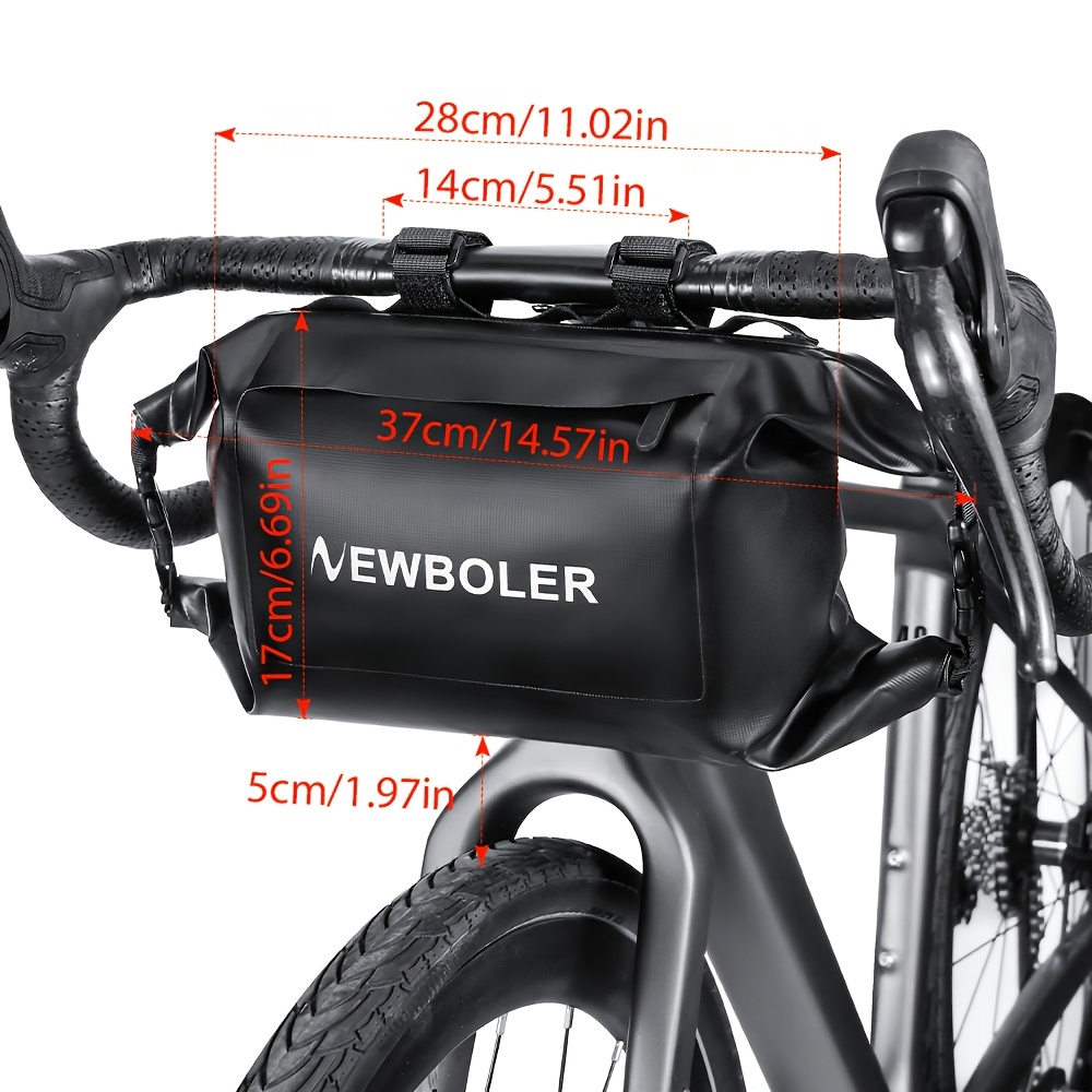 NEWBOLER Bicycle Handlebar Bag, 7L Large Capacity Bike Bag, PVC Bike Front Bag, Suitable for MTB Road Bike, Bike Handlebar Bag Cycling Accessories