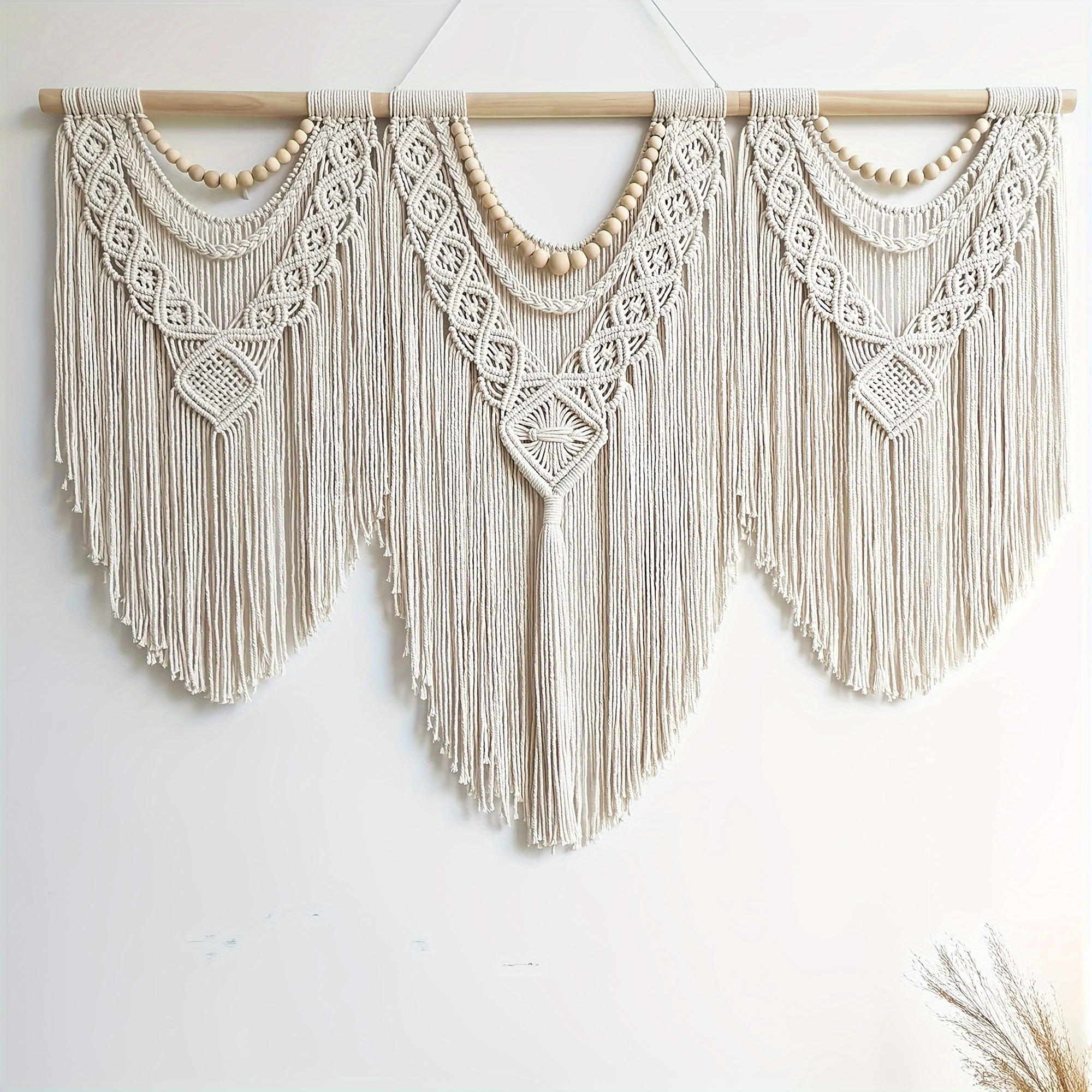 1pc bohemian style tapestry   with wooden sticks headboard decoration tapestry