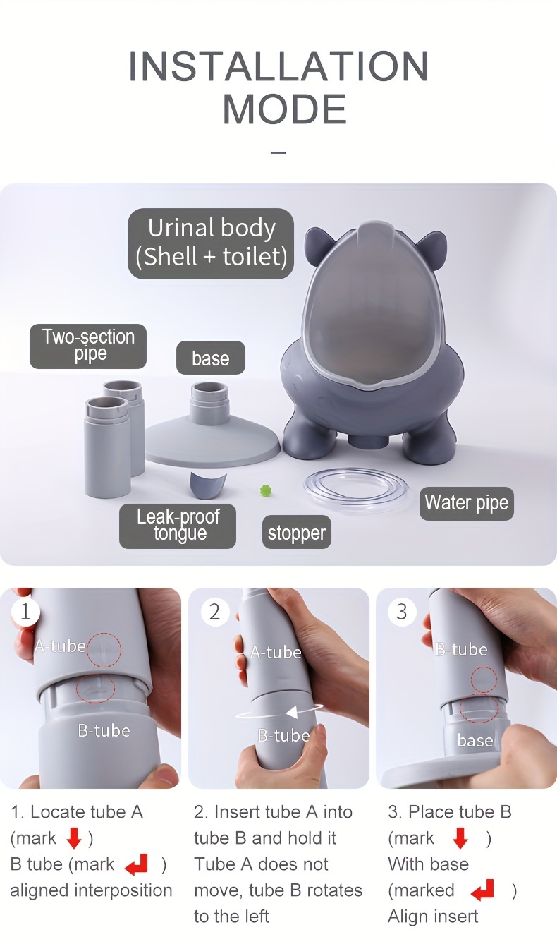 portable   fu   potty training urinal adjustable   assembly for boys girls light gray blue details 14