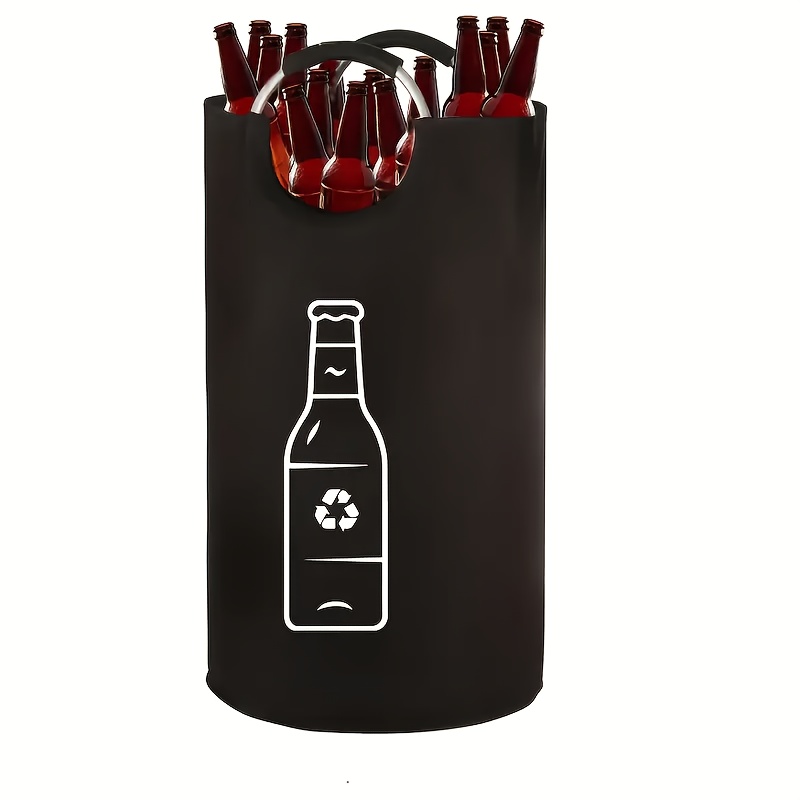 Image of Sturdy 23.78-gallon Glass Bottle Recycling Bin With Handles - A High- For Collecting Used Wine, Beer, And Beverage Bottles, Perfect For Residential And Commercial Settings