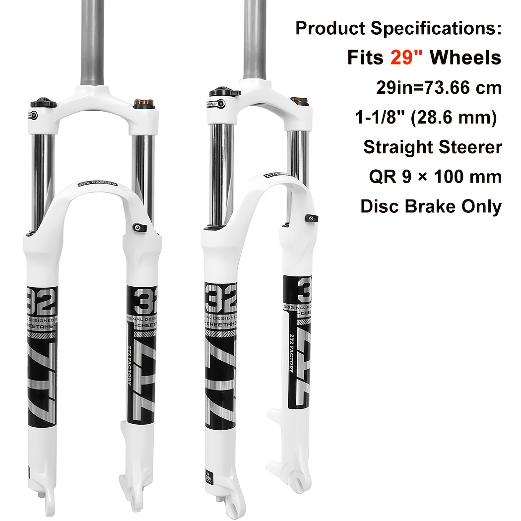 Image of 26"/27.5"/29" Mtb Suspension Fork, 100mm Travel, 9mm Qr, 100mm , 28.6mm Straight Tube, Crown Lockout, Aluminum Alloy Shock Absorber Xc Mountain Bike Front Fork