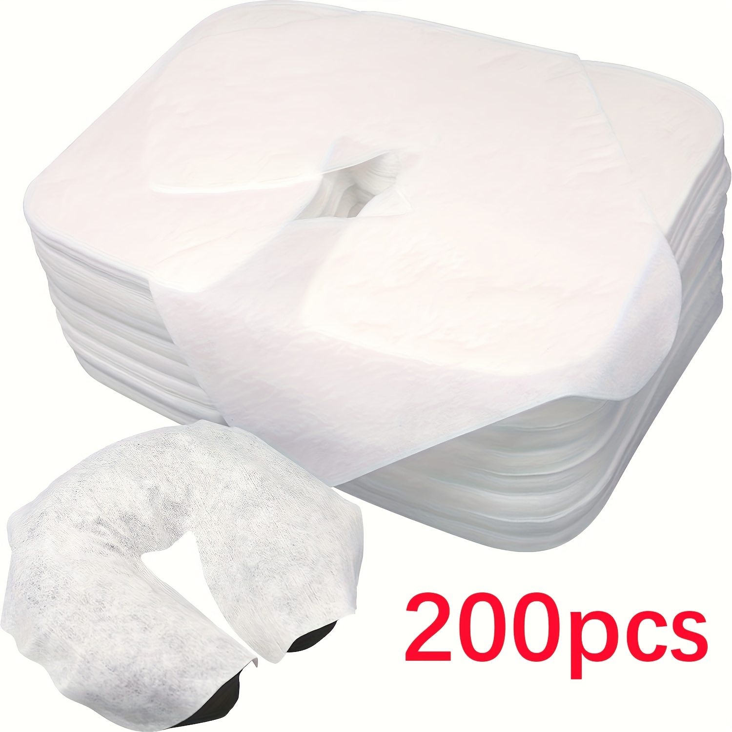 

200pcs Soft Non-woven Disposable Covers With Design For Massage - Ideal For Spa Facial Rest, White