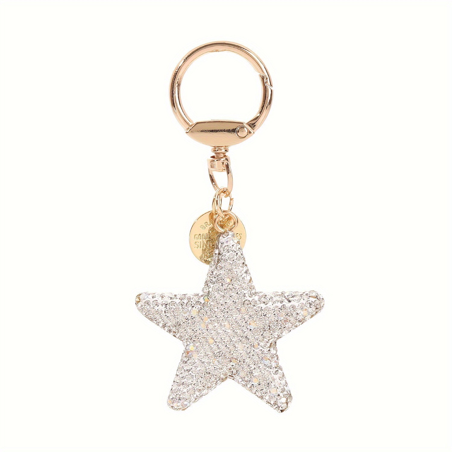 Full Five-pointed Star Keychain, Creative Car Key Pendant, Fashionable Tag With Openable Five-pointed Star Key Ring