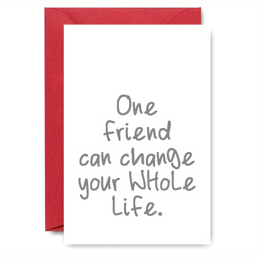 TEMU A 4pcs Set (including 2 Greeting Cards And 2 Envelopes) Of High-quality Paper Made Friendship Day Greeting Cards, With The Theme Of " Can ",