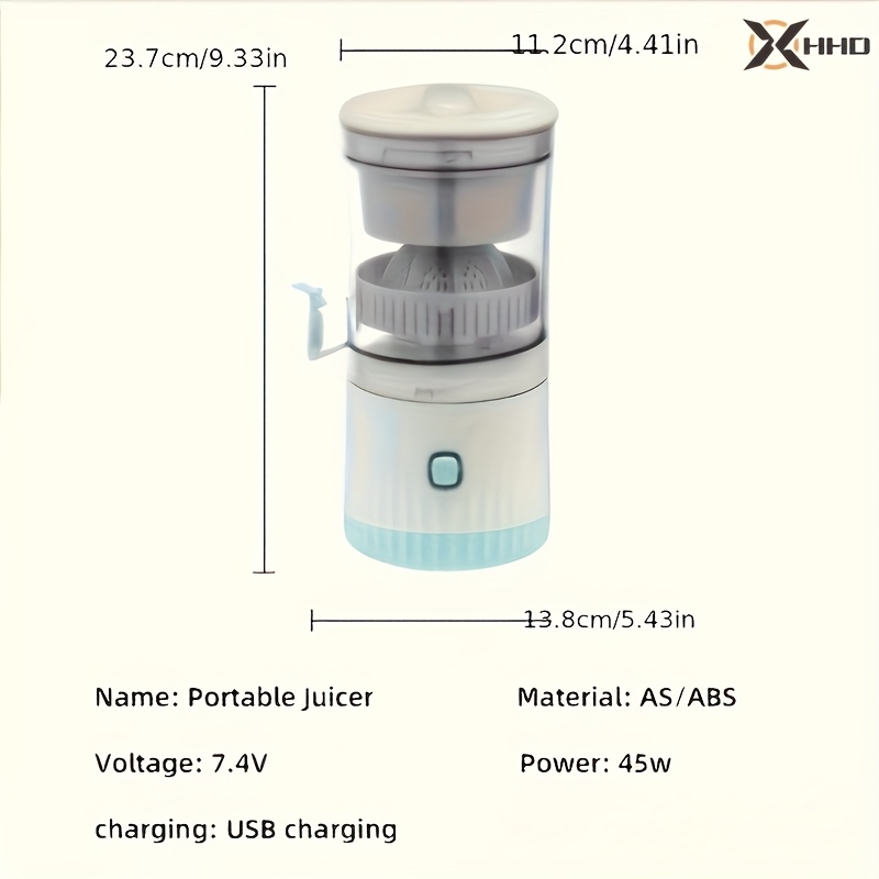 hhd compact portable juicer usb gadget usb charging   automatic squeezing       for fresh orange   gadget portable juicer charging multifunction kitchen dining table Product details 5