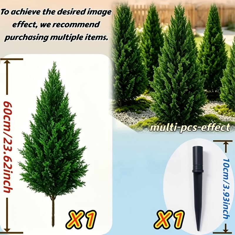TEMU 2pcs = 1pc Large Simulation Tree Ground Plug And 1pc Pointed Ground Plug Nail Combination | Simulation Plant Style, Assembled With Ground Plug,