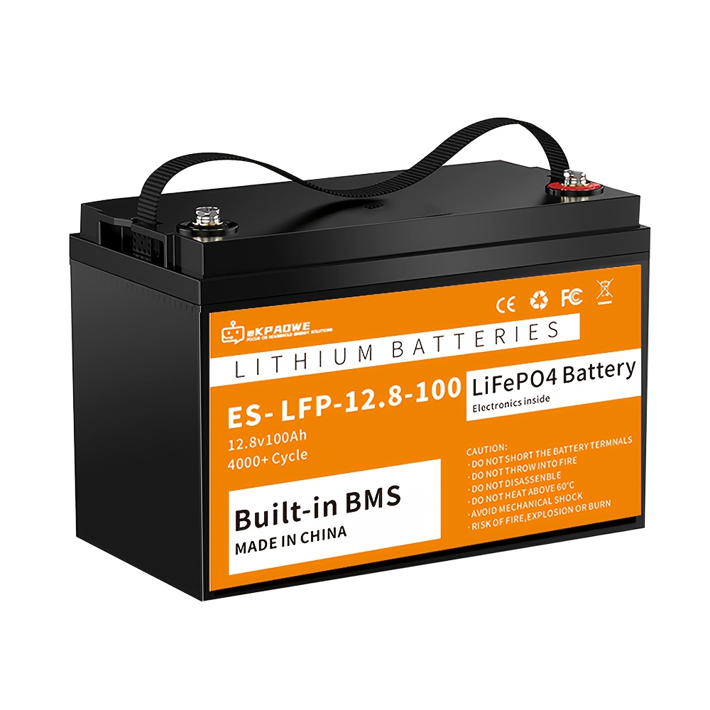 Baterija 12V 100Ah LiFePo4 z vgrajenim BMS 1280Wh z LCD zaslonom Paket litij-železovih fosfatnih za shranjevanje energije , prenosne zunanje