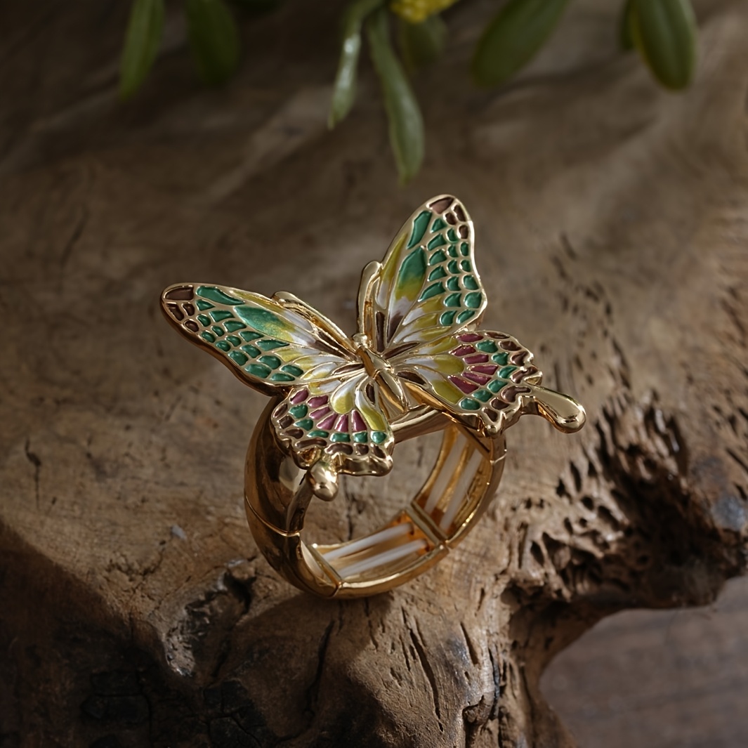 Women's Elegant Golden Plated Butterfly Ring