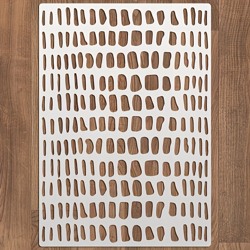 TEMU Stencil per pittura a geometrici, 1 pz, per pittura lavabile e riutilizzabile, grande stencil in plastica pelle di coccodrillo con a irregolari,
