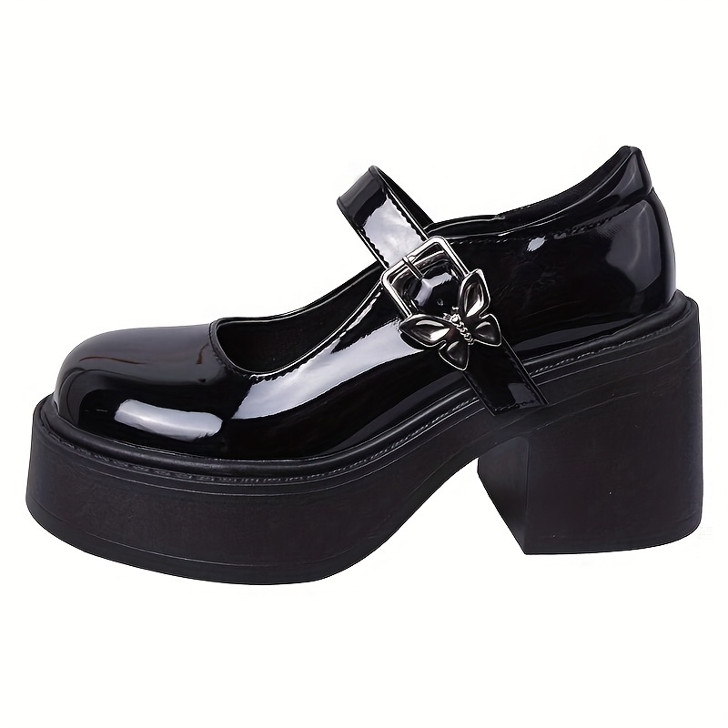 Women's Fashion Round Toe High Heel Shoes Cute Bow Rough Heel Shoes, Women Shoes: retailer-supplied image