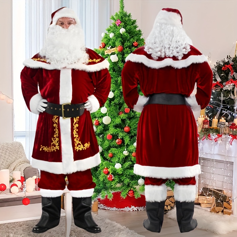 luxury adult christmas costume santa suit top cape - Temu Germany