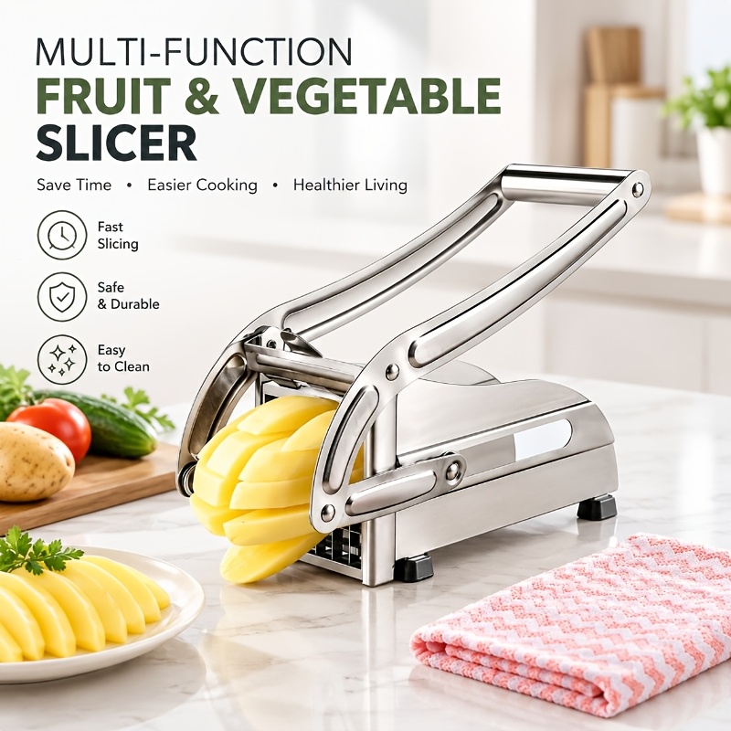 TEMU Vegetable Cutter, French Fry Cutter, Stainless Steel Fruit Cutter, French Fry Chopper, Potato Slicer, Vegetable Chopper, Onion Chopper, Food