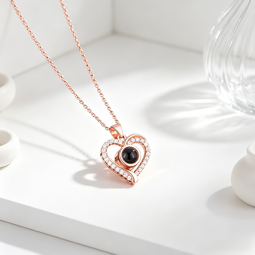 Custom Photo Projection Heart Necklace — Unique Gift for All Occasions