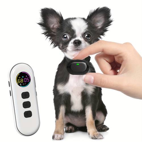 ultra small dog shock collar for small medium dogs 5 ultra light thin 1300ft remote 198 level 3 training shock vibration audio usb rechargeable nylon fit behavior modification sleek lightweight dog training collar