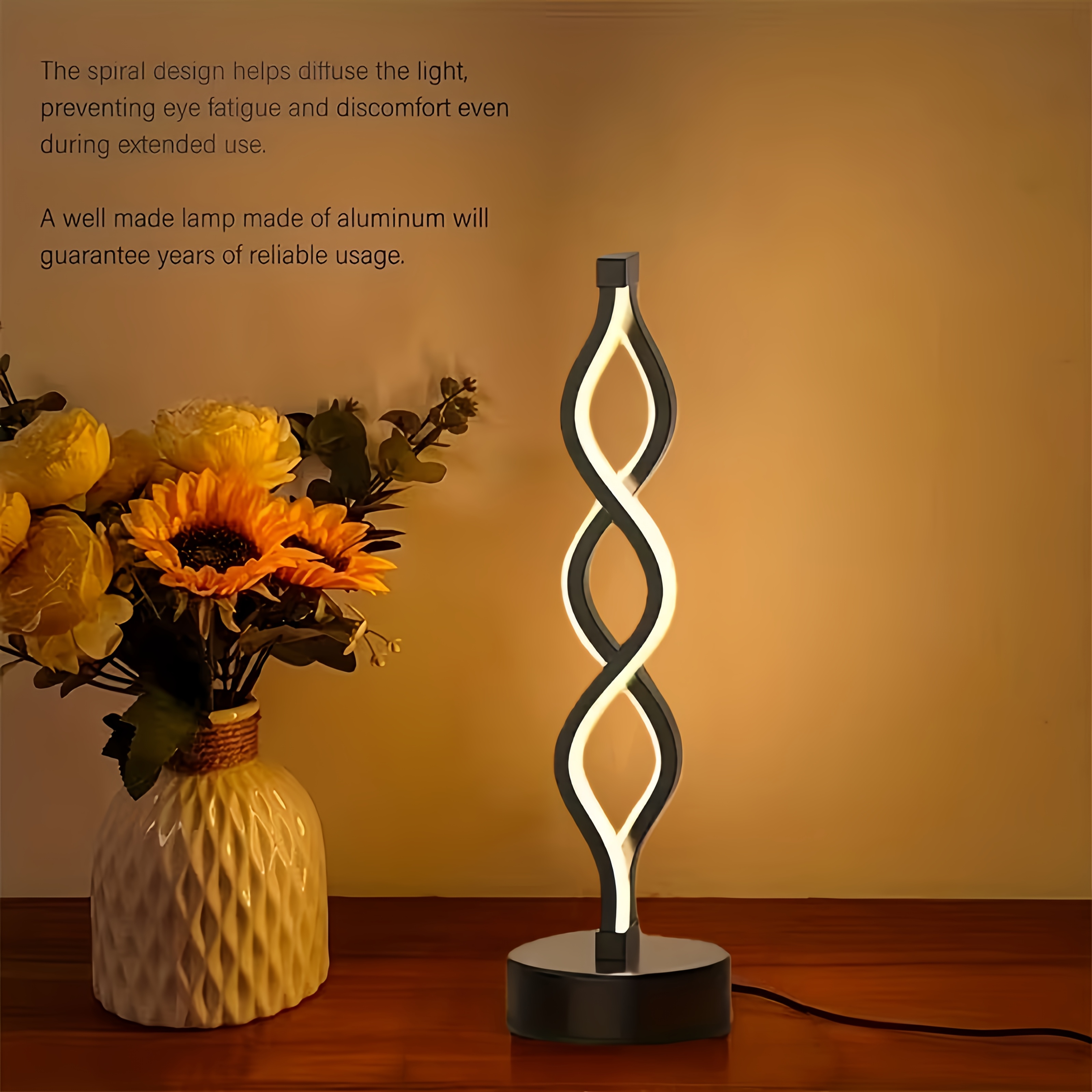 Modern Floor/Bedside Table Lamp with USB-Powered LED Lighting, Dimmer Switch & 3-Tier Color Temperature (Warm White/Cool Daylight) - Floor Lamp Suitable for Bedroom,, Bedside - USB-Powered, Energy-Efficient Bulb, Durable Metal Frame