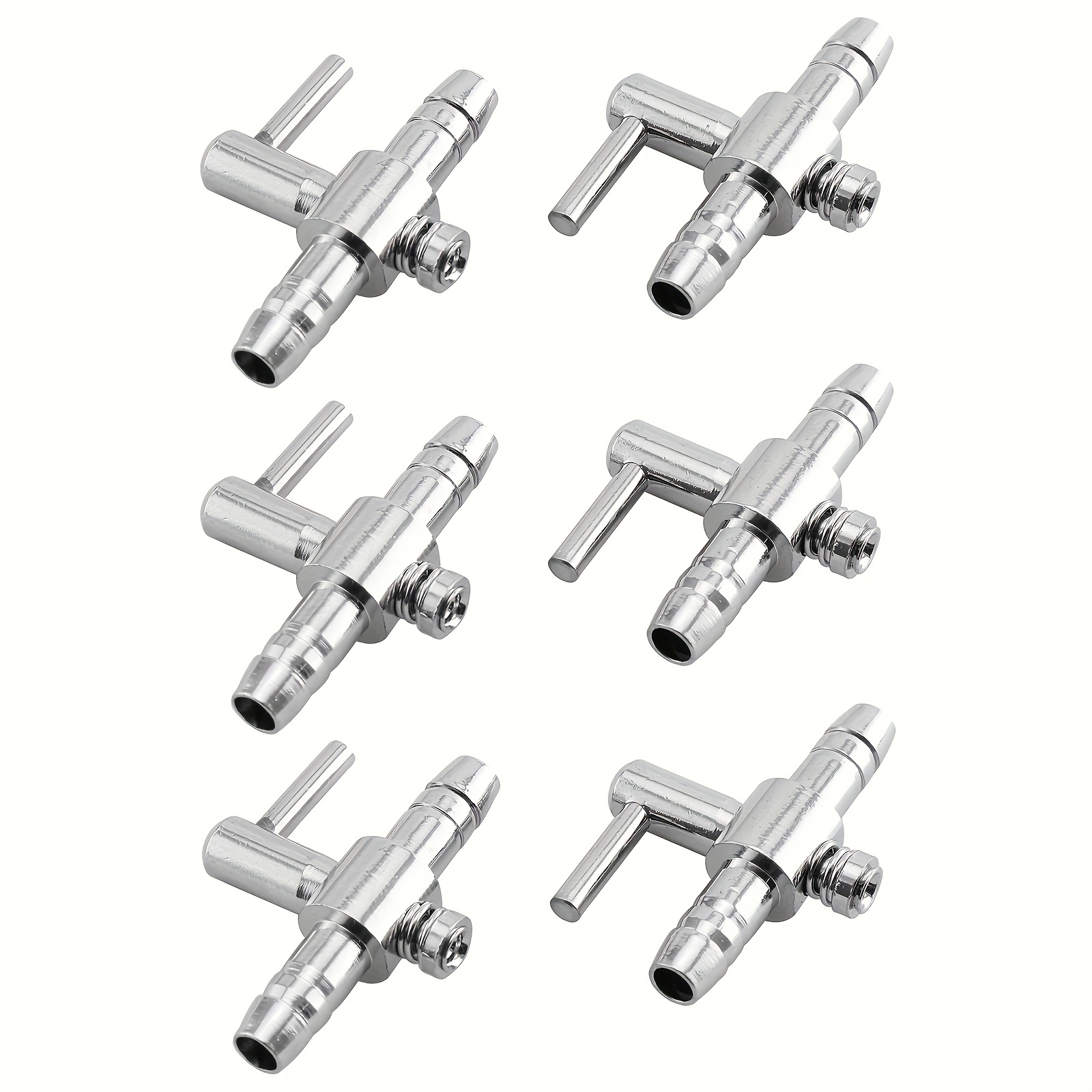 TEMU Air Diffuser Splitter, 6pcs Set, Airflow Tubing, Stainless Rod Control Valve, Suitable For Aquariums And Fish Tanks