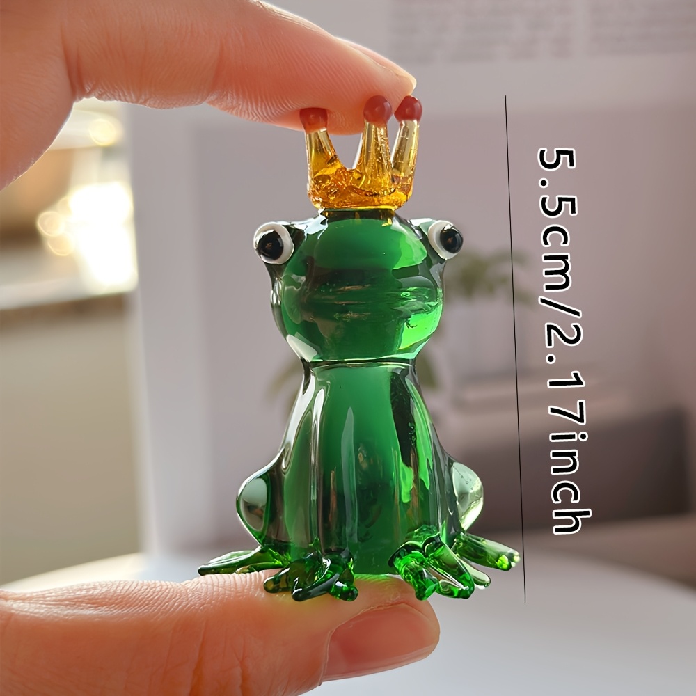 Image of 1pc Of A Handcrafted Crystal Glass Figure Representing The , A Frog Ornament, From Glass, Ideal For Festive Occasions And Table , Home Decor, Valentine's Day, 's Day, Easter Celebrations