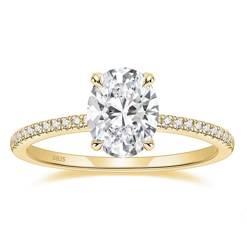 S925 Silver Ring with 14K Golden Plating