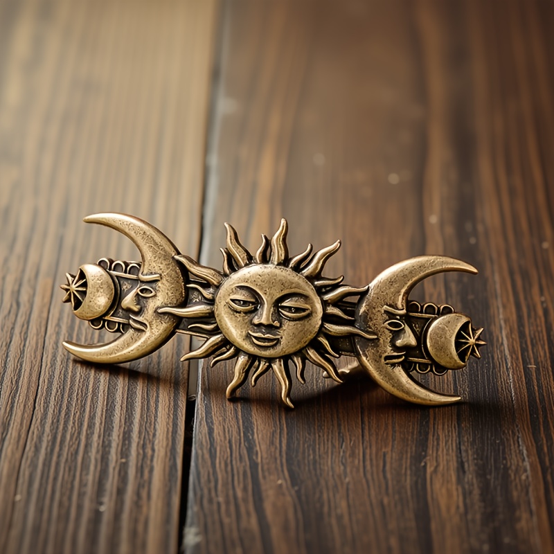 TEMU 1 fermaglio per capelli a forma di sole e capelli in stile boh矇mien, accessorio per capelli da donna da , per acconciature semi-, clip