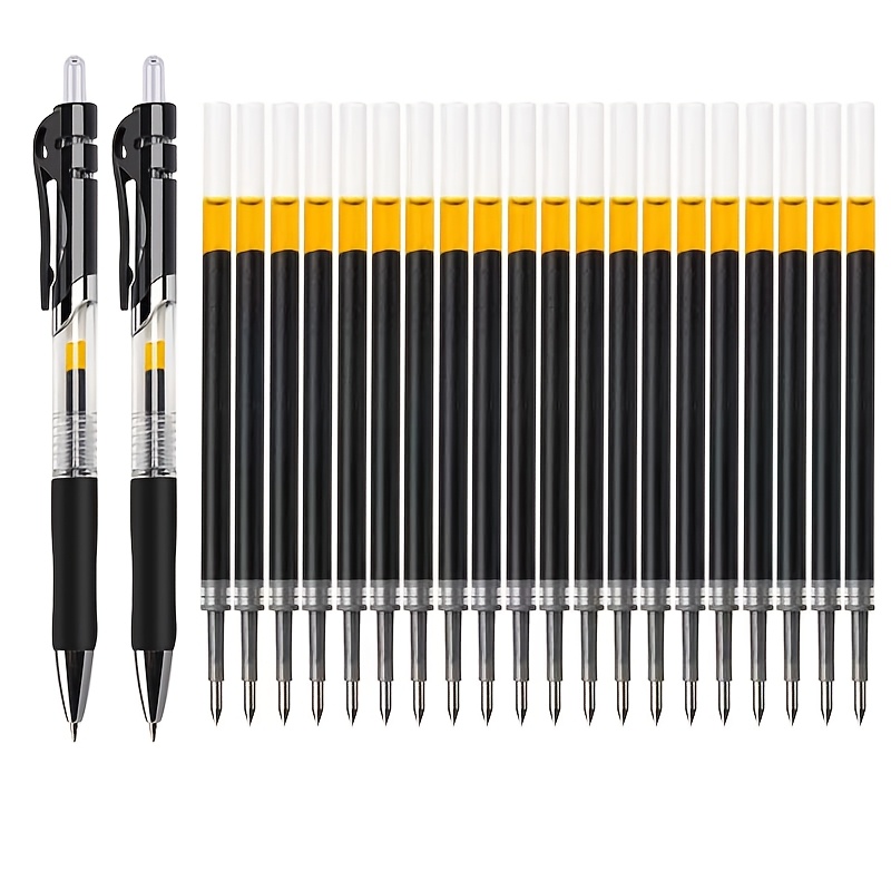 

2pen+20refill 0.5mm Retractable Gel Pens Set Ballpoint For Writing Refills Office Accessories School Ballpoint Pens