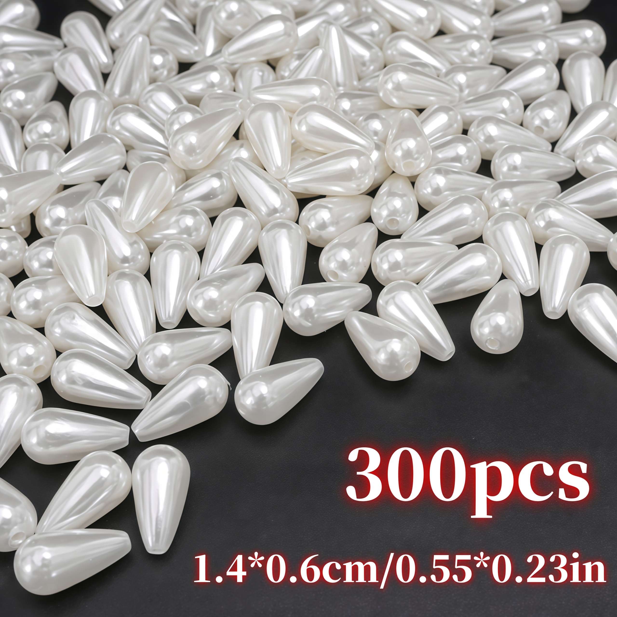 E-shop 300 Stück 14mm Farbige Tränenperlen, Wassertropfenperlen, Acrylperlen, Abstandsperlen, DIY Schmuckdekoration Perlen