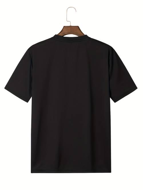 mens premium 220g heavyweight cotton t shirt soft breathable loose fit short sleeve tee with white circular made in usa casual summer gift for men