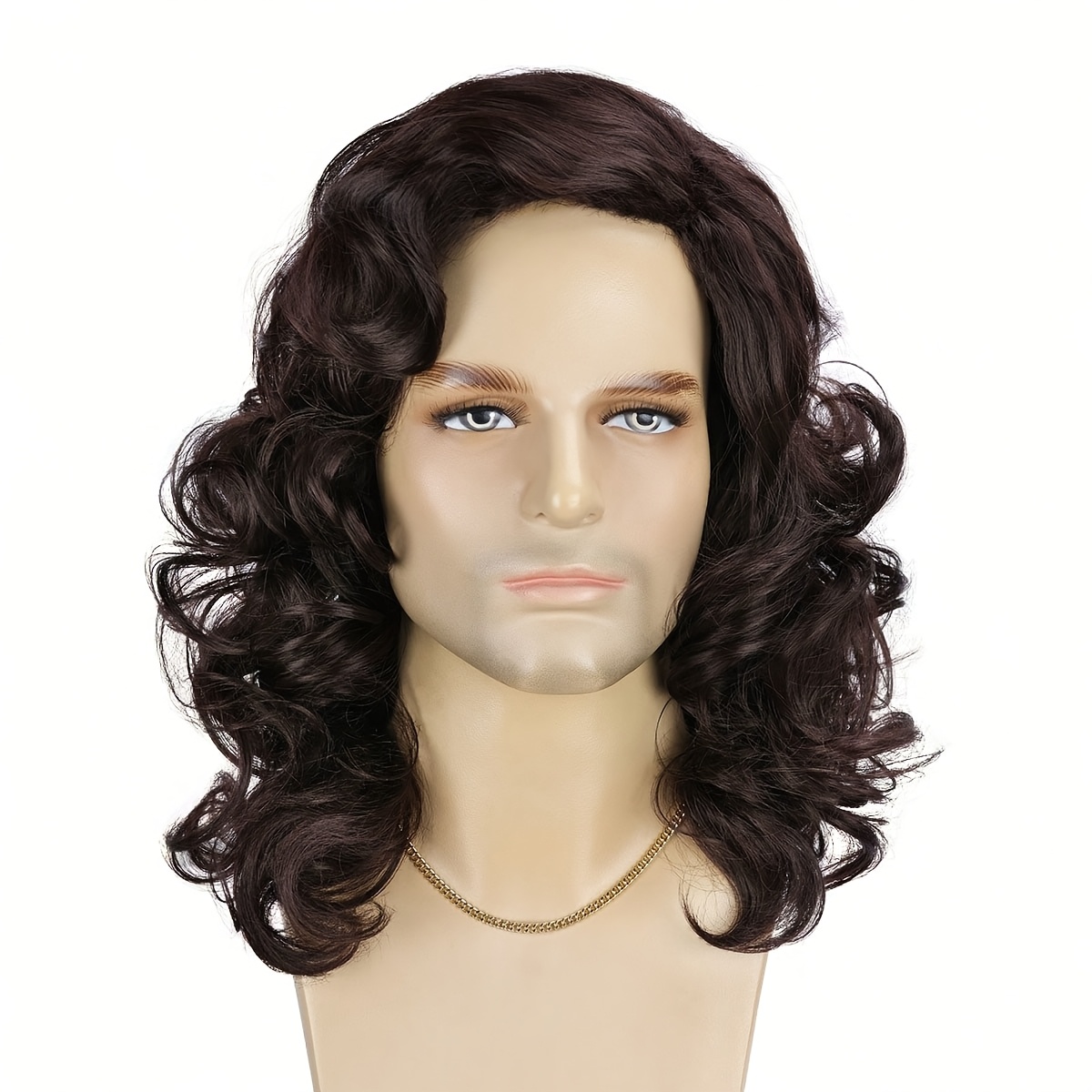 Image of -inch Shoulder-length Synthetic Wig For Men, Suitable For Everyday Wear, Holiday Parties, Black Friday, And Halloween Costume Events