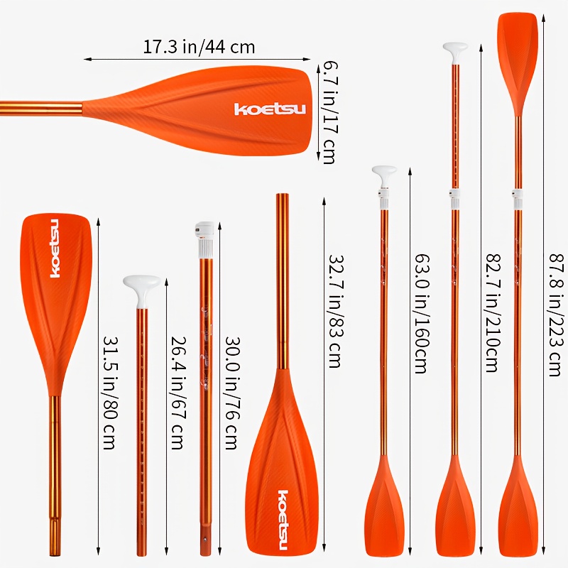 KOETSU Orange Dual-Purpose Kayak Paddle