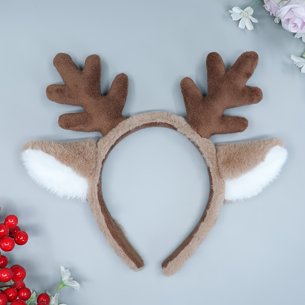 TEMU 1pc Christmas Forest Elf Series Antler Headband New Cartoon Headband Hair Accessory