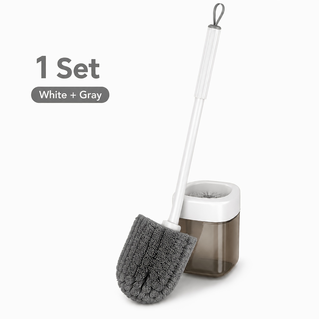 TEMU Ensemble de Brosse de Toilettes 2-en-1 Murale et sur Pied avec Support, Brosse de Nettoyage pour de Toilettes Perçage, Tampon de Nettoyage pour