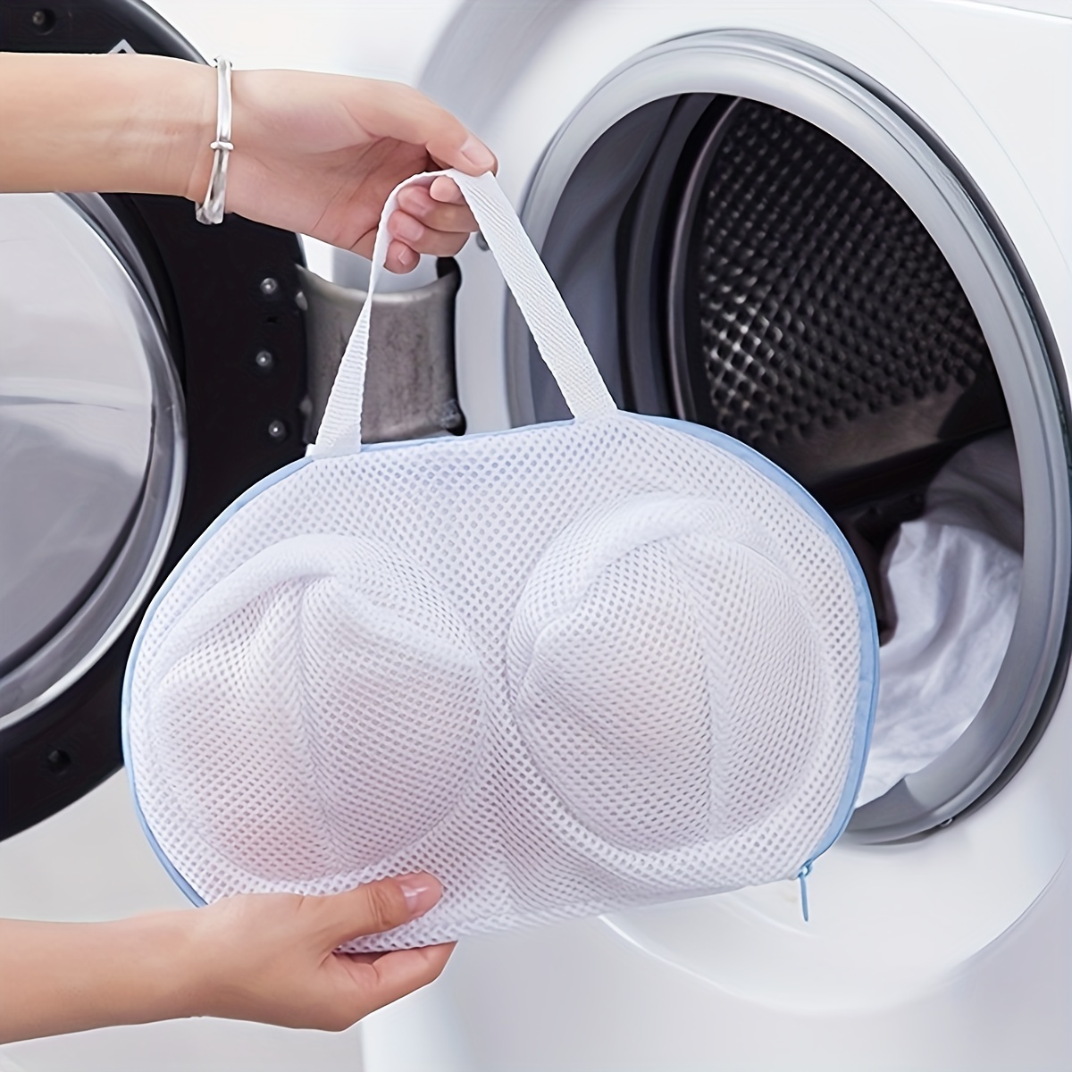 

Durable Bra Laundry Bag - Mesh Washing Protector With Zipper Closure For Delicate Apparel, Round Shape, Woven Material, 1-pack