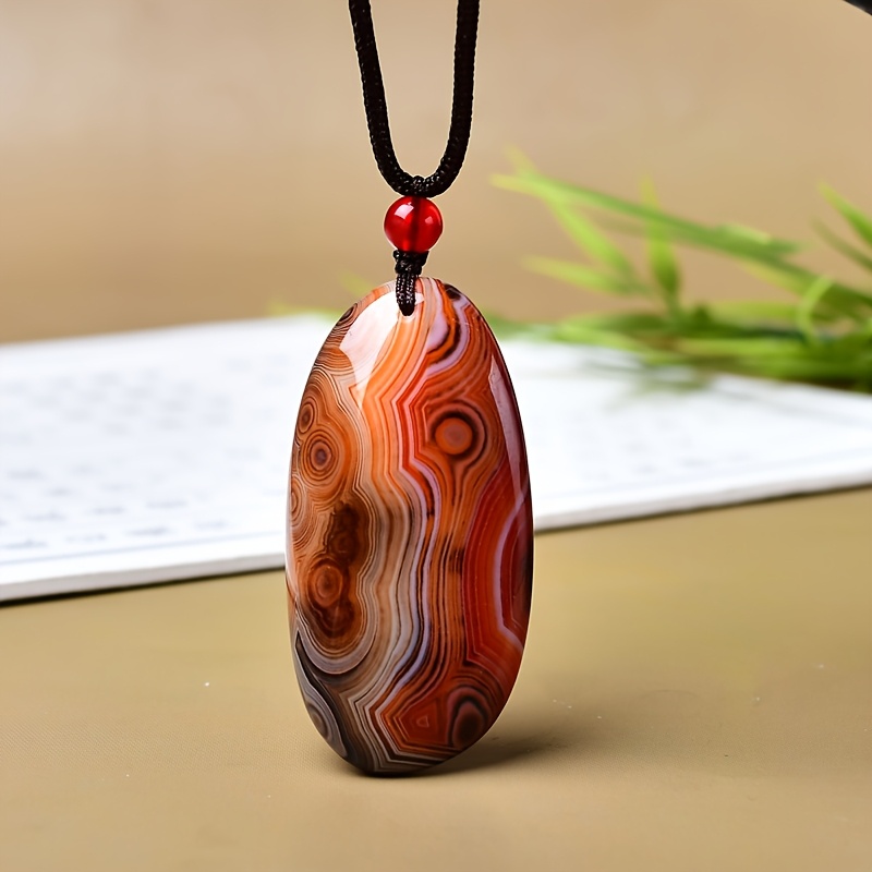 Pendant, Natural Agate Stone Pendant, With Exquisite And Unique Patterns, Suitable For Men And Women To Wear. Festival Gift. Random 1pc , Color And Pattern Random