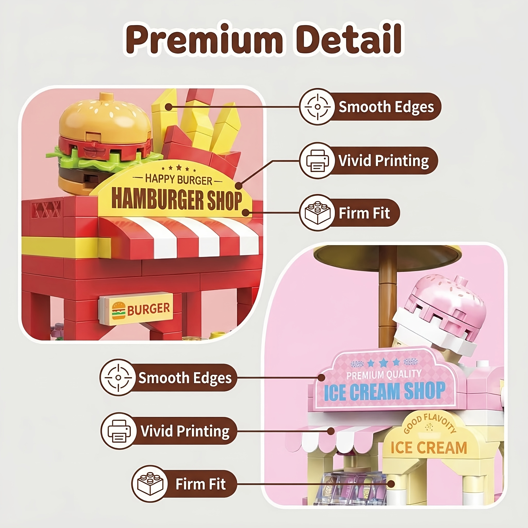 Micro Particle Building Block Set, Ramen Shop & BBQ Shop Decor