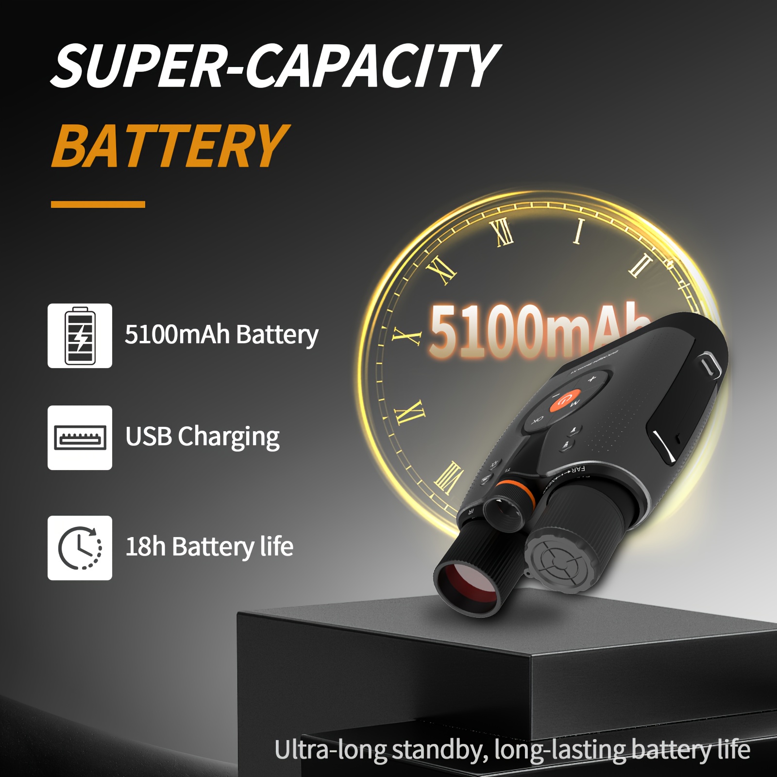 Night Vision Goggles with Silly Long Aa Batteries Full Color Vision 52MP, 8X Digital Zoom Camera, True 4K At Night for Hunting And Camping, Designed for Hunting, Fishing And Security Monitoring Video, Equipped with A 64G Memory Card, Outdoor