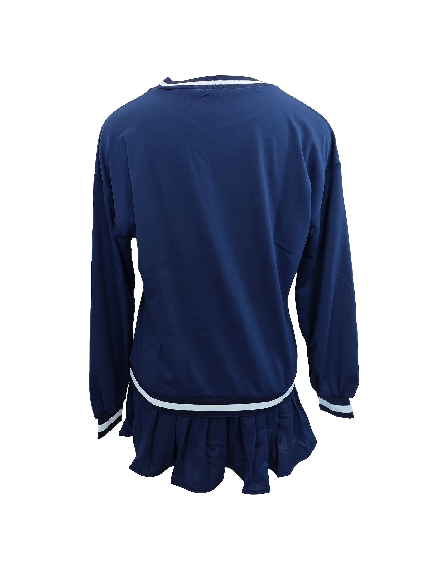 Printed Sweatshirt and Pleated Skirt Two-Piece Set