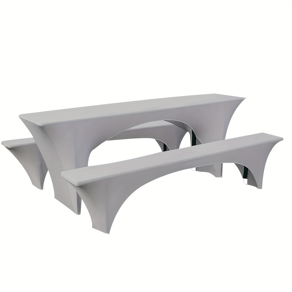 TEMU Set Of 3 Beer Table Covers, Stretch Covers For Beer Table And Bench Sets, Spandex Beer Tent Set For Banquet