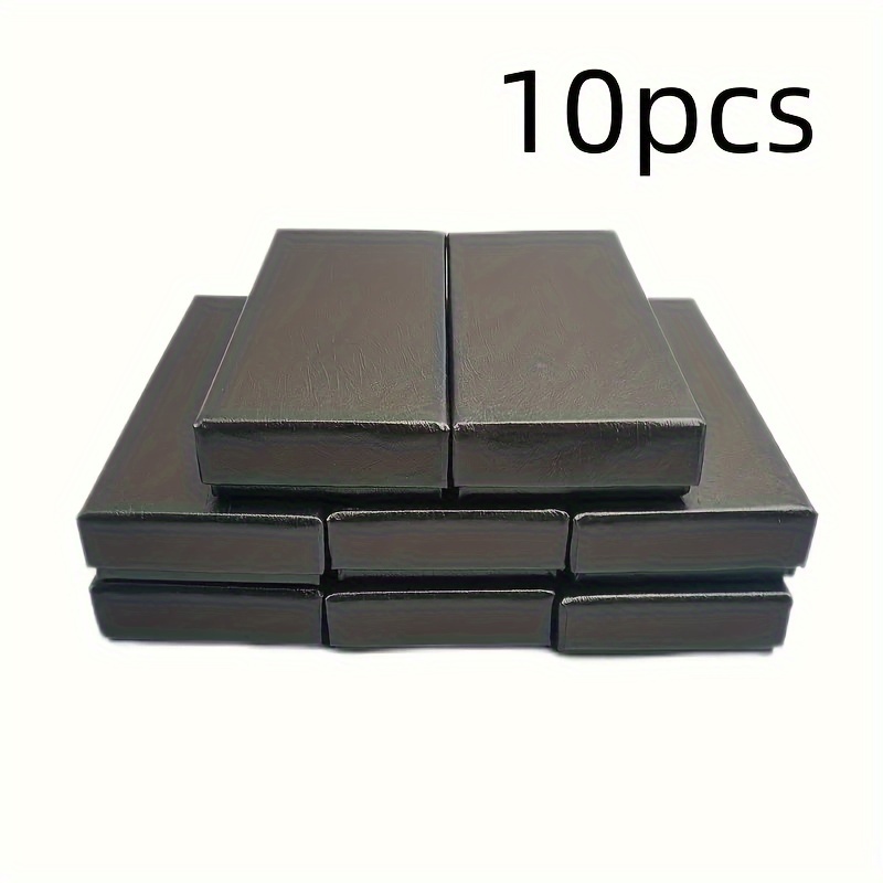 TEMU 10pcs Black Rectangular Cardboard Storage Box, Suitable For Watches, Necklaces, And Jewelry - Perfect Gift Packaging And Valuable Item Organization, Room Decor