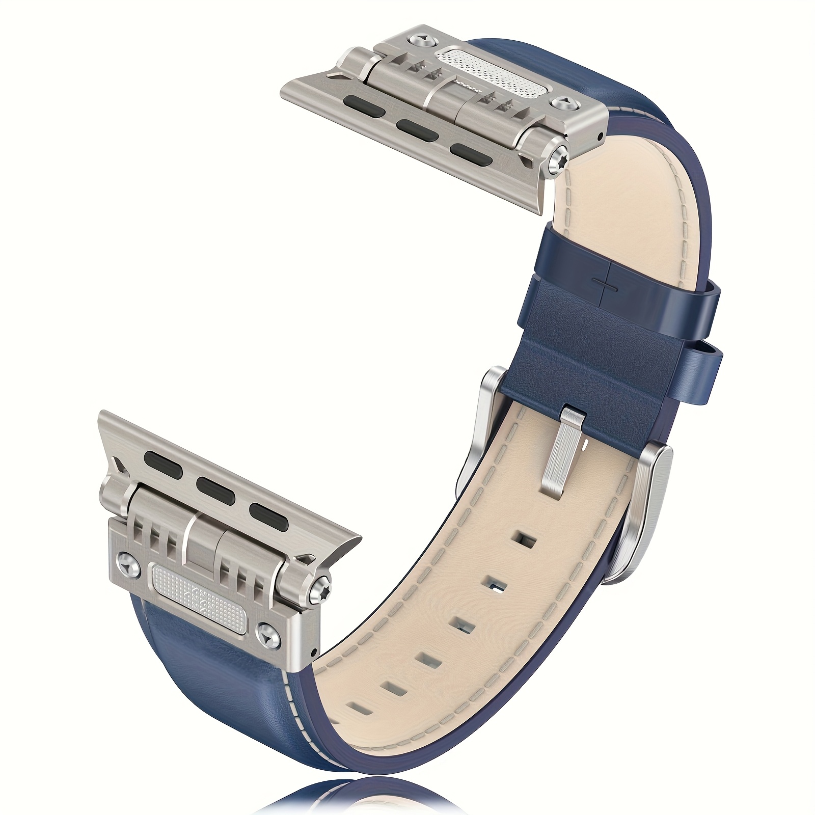 Image of Vintage Genuine Band Compatible With Watch Band 46mm Series 11/10, 49mm 45mm 44mm 42mm For Men Women, Rorust Stainless Steel Metal Connecter For Watch Ultra3/ 2/1 Band Series 6 5 4 3 2 1 Se Se2