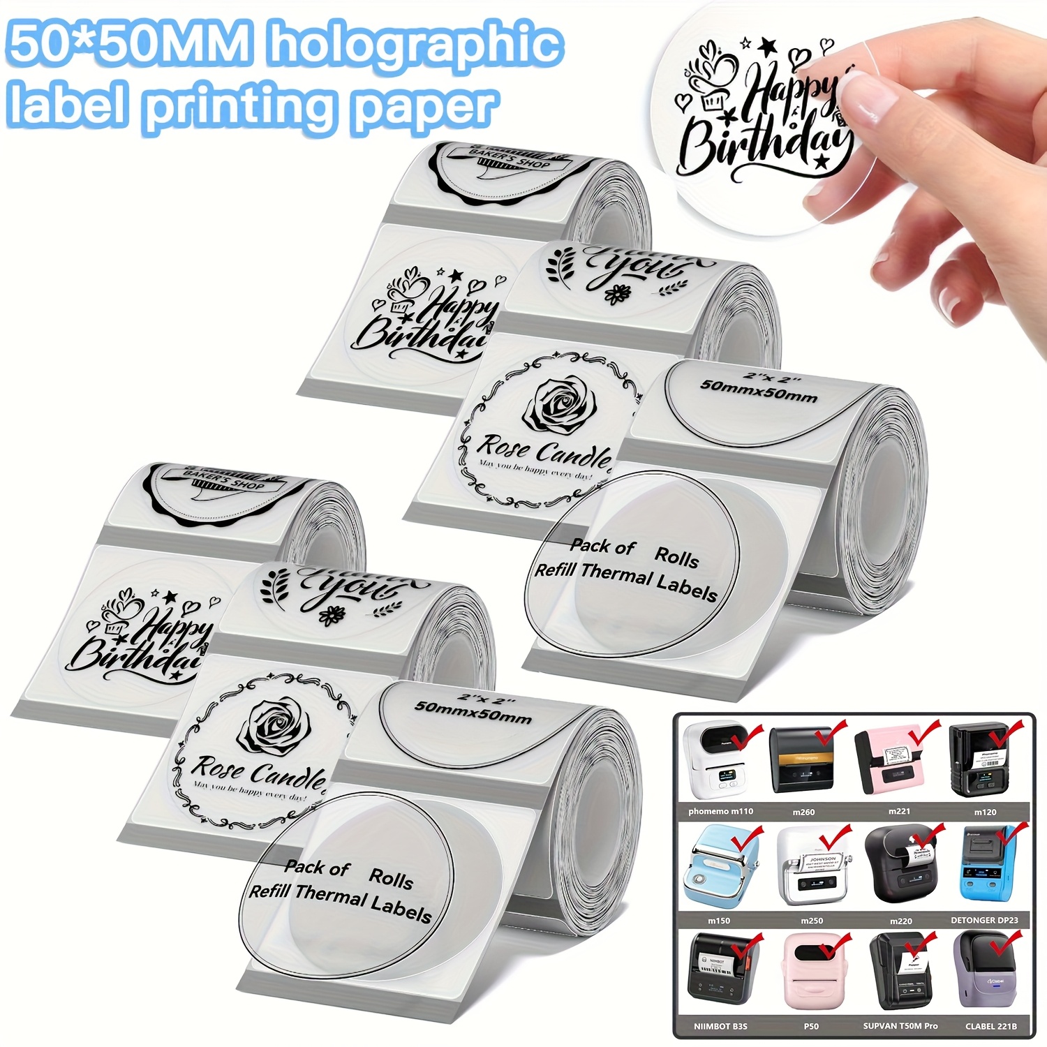 240 Custom Printed Stickers - 40mm Round Labels, Upload Your Design