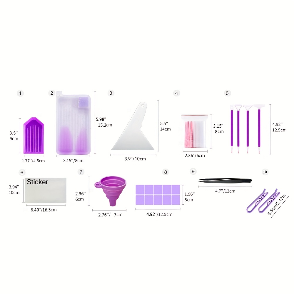 Image of Diy Diamond Painting Tool Suit, Diamond Accessories Suit, With Transparent Sealed Bag Storage Bag, Ideal Gift For Lovers, Handbag Not Included